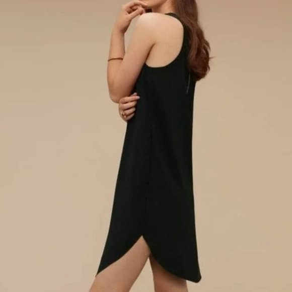 Black Sleeveles A Line Chiffon Minimalist Wilfred Sabatier Dress size XS - Picture 3 of 9